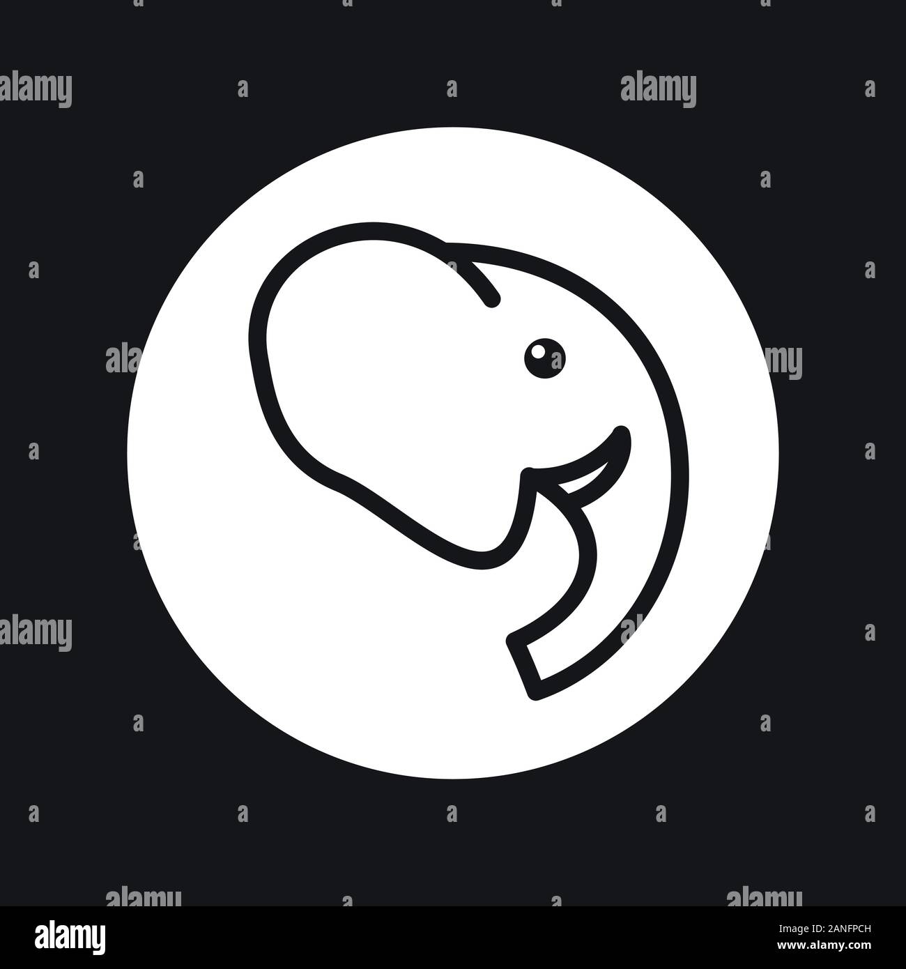 Elephant icon, vector logo line art illustration Stock Vector Image ...