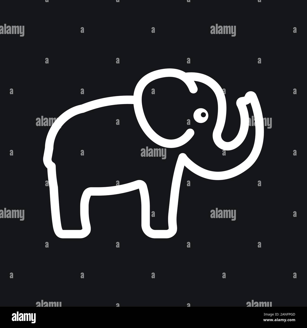 Elephant icon, vector logo line art illustration Stock Vector Image ...