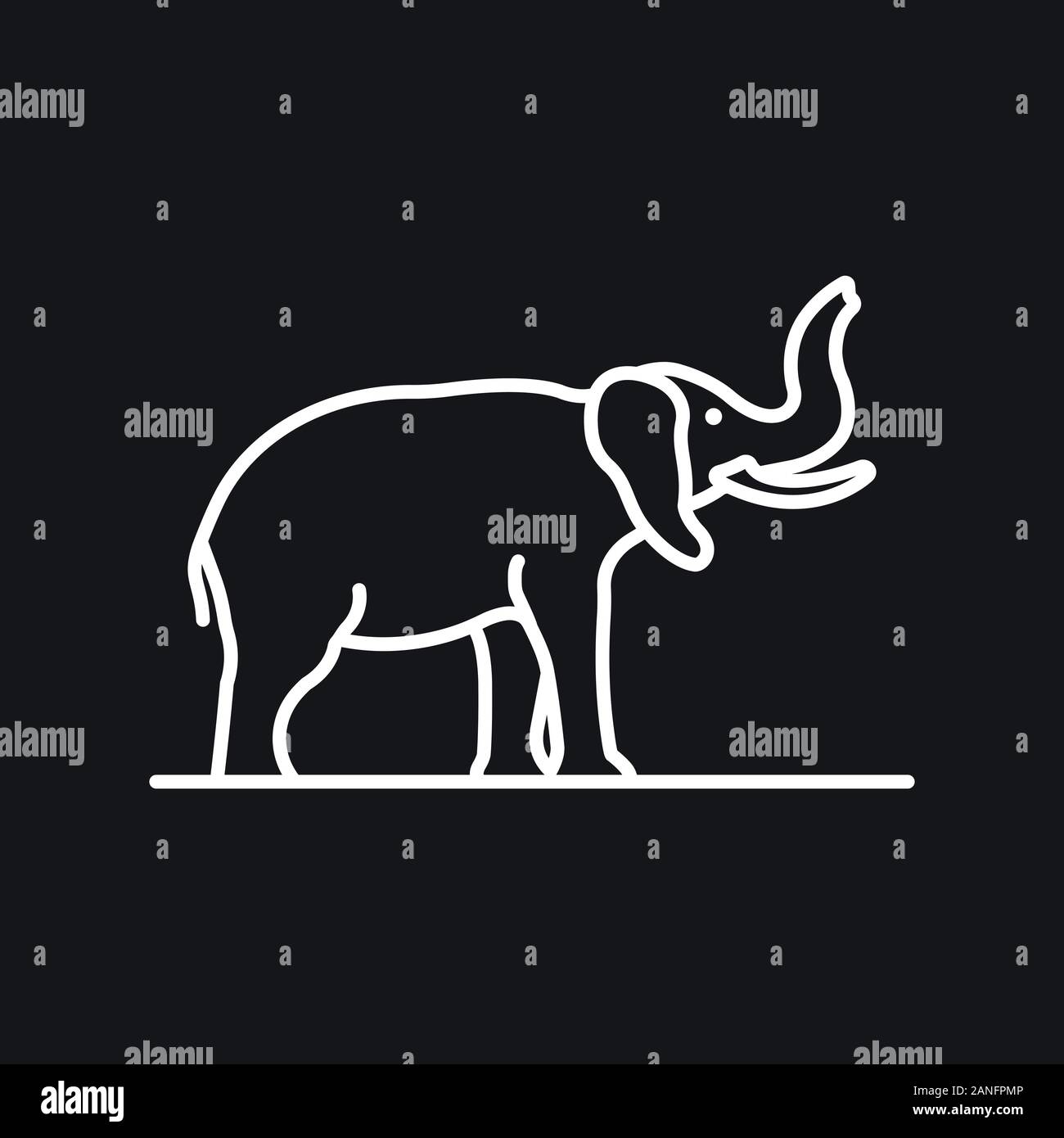 Elephant icon, vector logo line art illustration Stock Vector Image ...