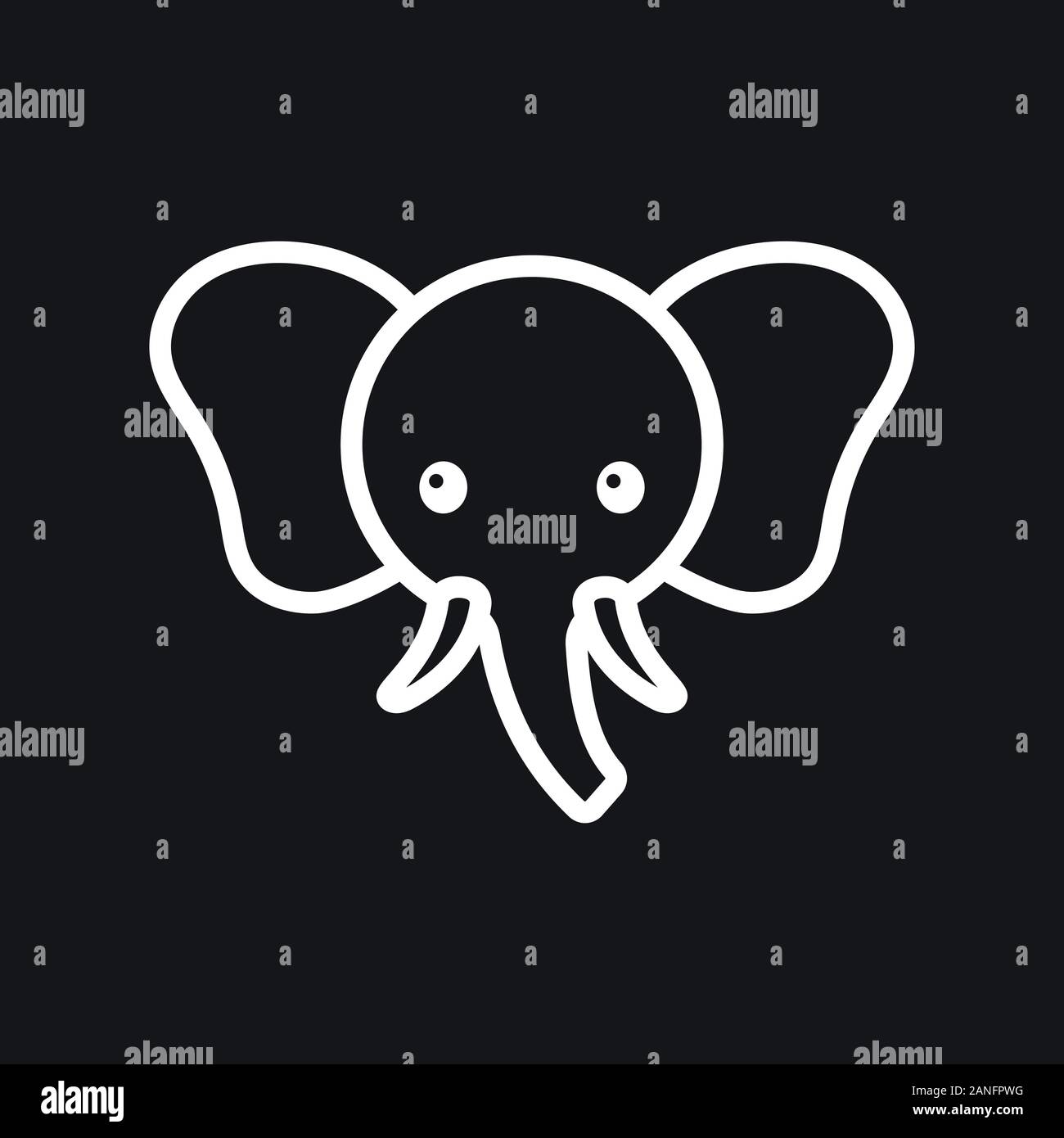 Elephant icon, vector logo line art illustration Stock Vector Image ...
