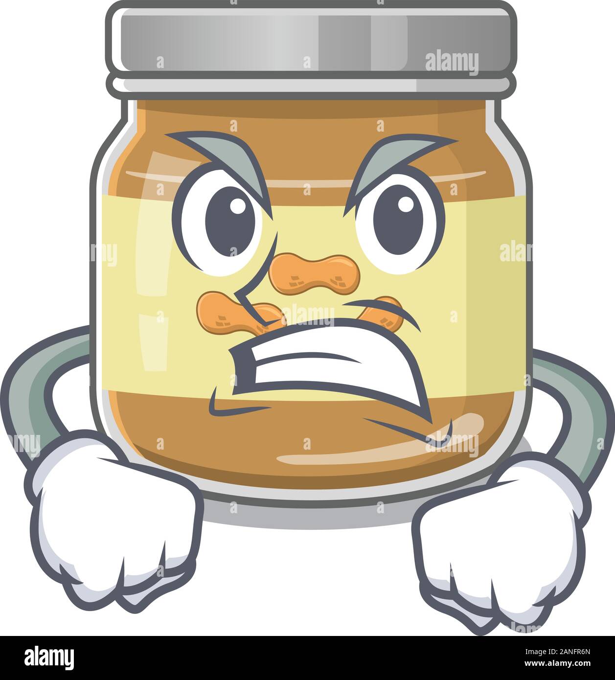 Peanut butter cartoon character design having angry face Stock Vector Image  & Art - Alamy