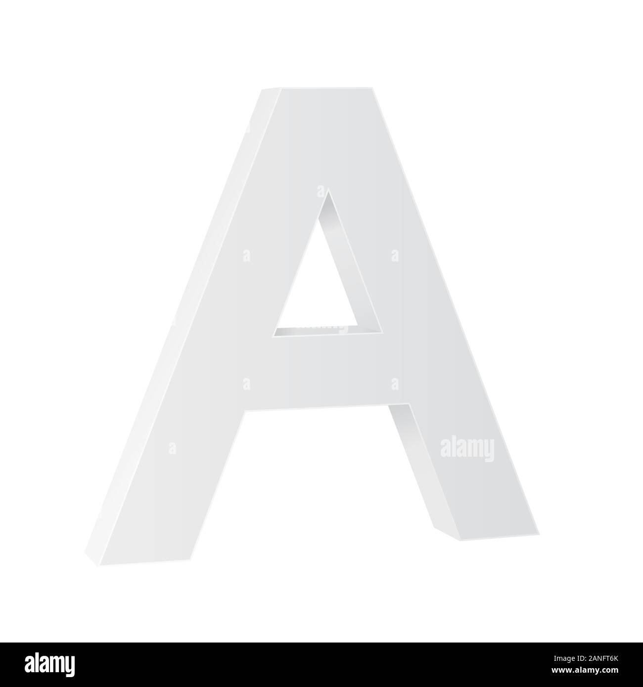Letter A. White 3d symbol Stock Vector
