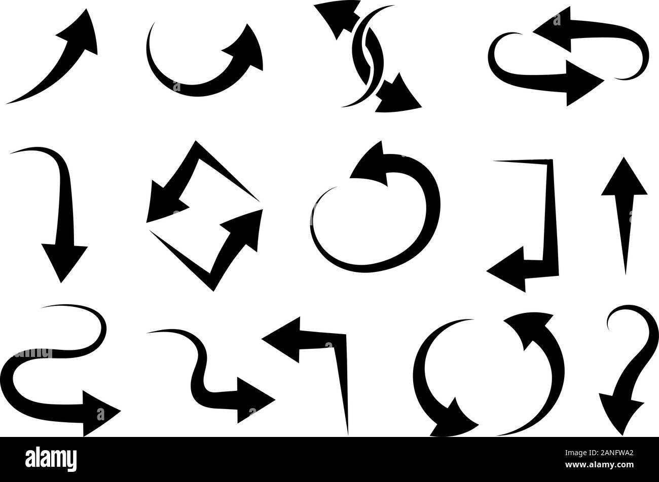 Black arrows set Stock Vector Image & Art Alamy