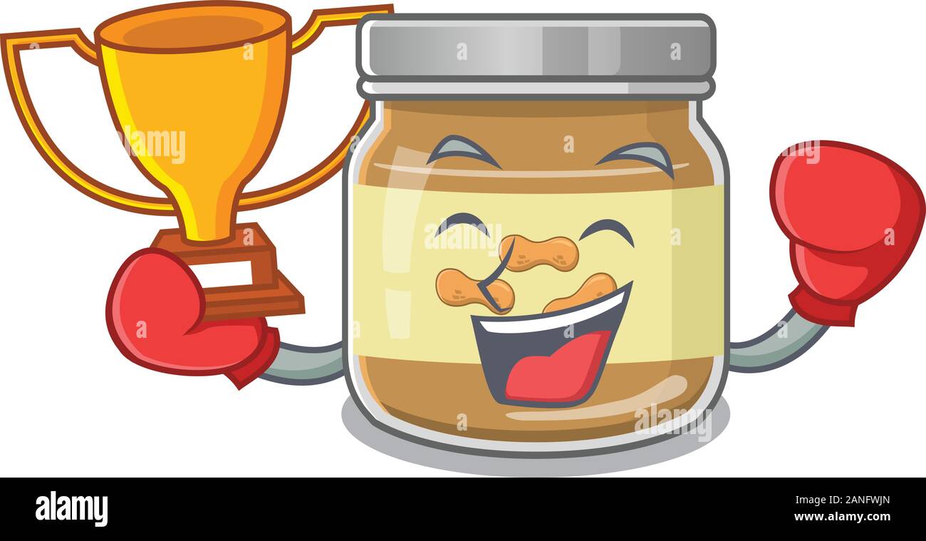 fantastic Boxing winner of peanut butter in mascot cartoon style Stock  Vector Image & Art - Alamy