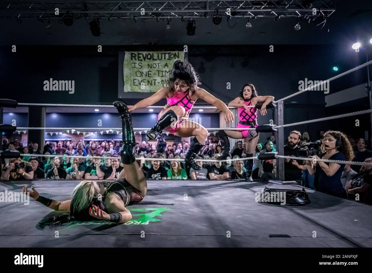 “Wrestle Queendom 3” tournament at The Venue in west London by Pro-Wrestling: EVE, women's professional wrestling. Stock Photo