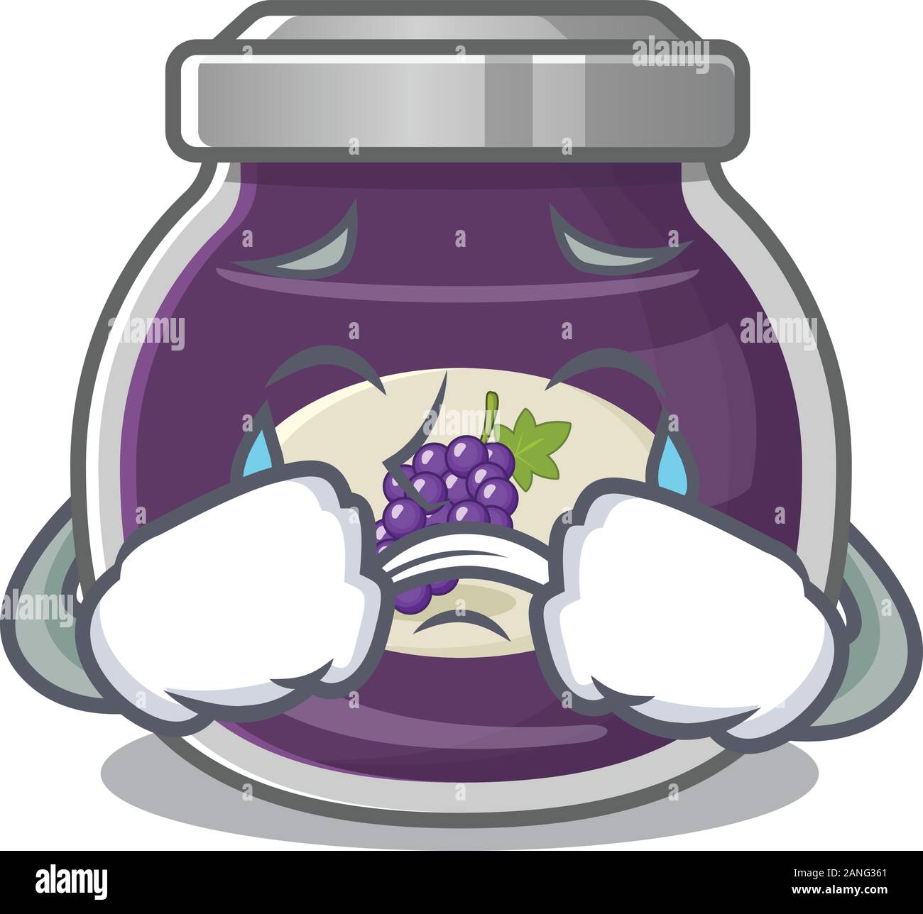 Sad of grape jam cartoon mascot style Stock Vector Image & Art Alamy