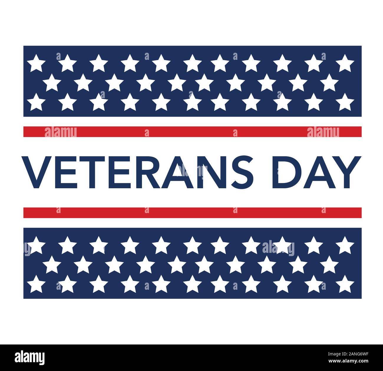 Happy Veterans Day lettering with USA flag illustration. November 11 ...