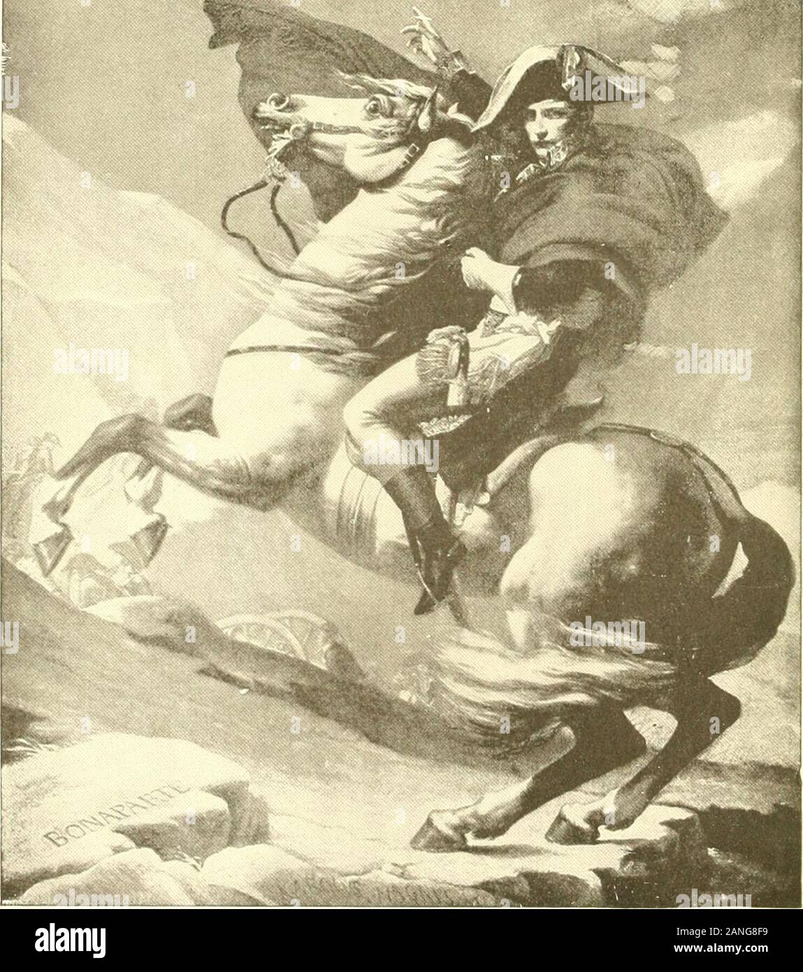 From 1800 to 1900The wonderful story of the century; its progress and  achievements .. . NAPOLEON CROSSING THE ALPS The renowned exploit of  Hannibal leading an army across the lofty and frozen