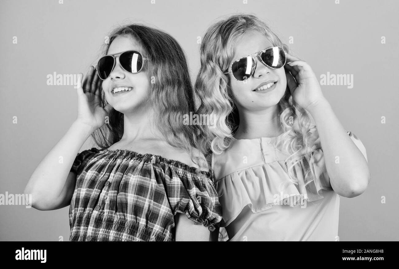 Style Only Happy Small Girls With Long Healthy Hair Kid Summer