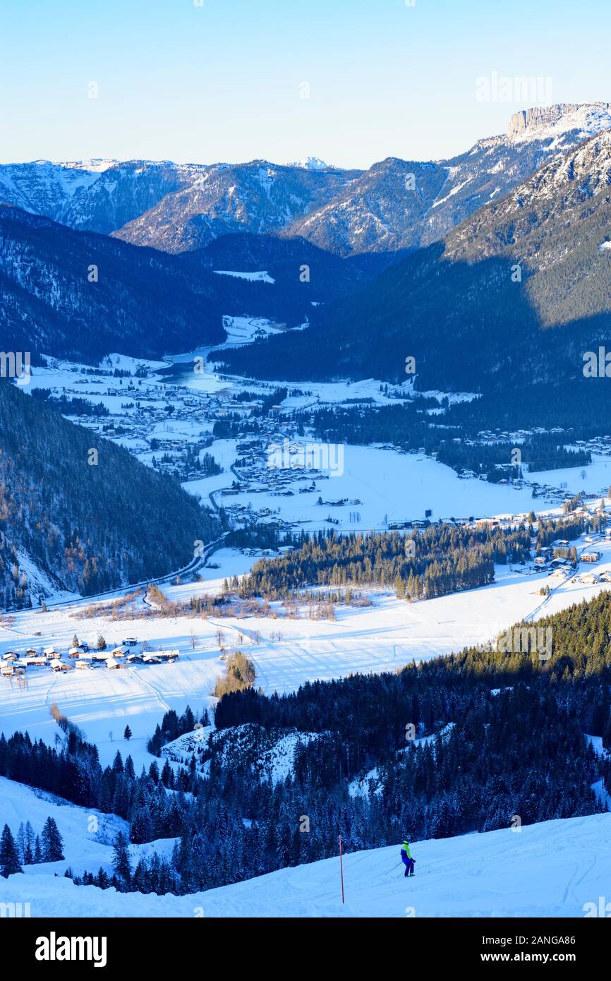 St. Ulrich am Pillersee village St. Ulrich am Pillersee, lake Pillersee, in background mountain