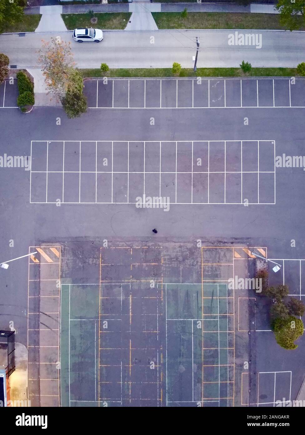 bird's eye view of carpark Stock Photo Alamy
