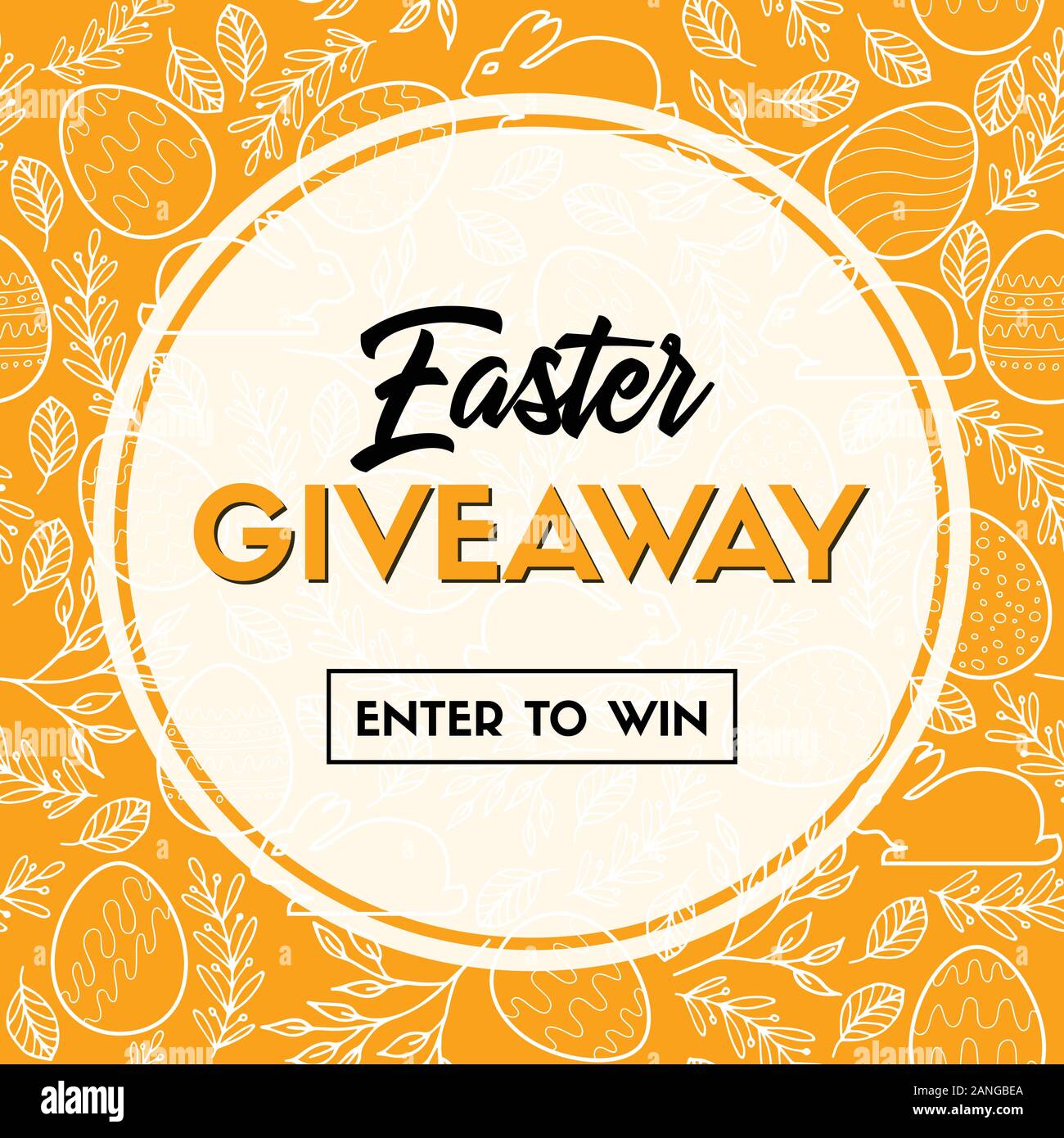 Easter giveaway. Enter to win. Banner template Stock Vector