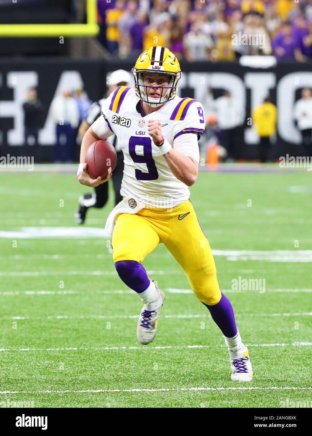 NCAA LSU Tigers 9 Joe Burrow White 2020 National Championship Limited Men  Jersey