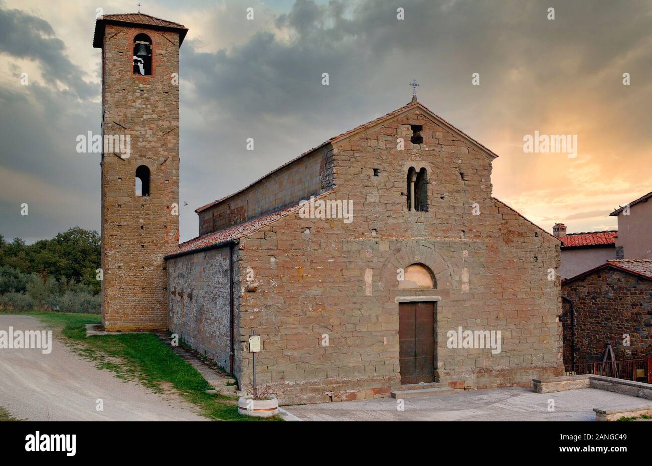 Pieve di Gaville, a country romanesque church in near Figline Valdarno, Tuscany, Italy Stock Photo
