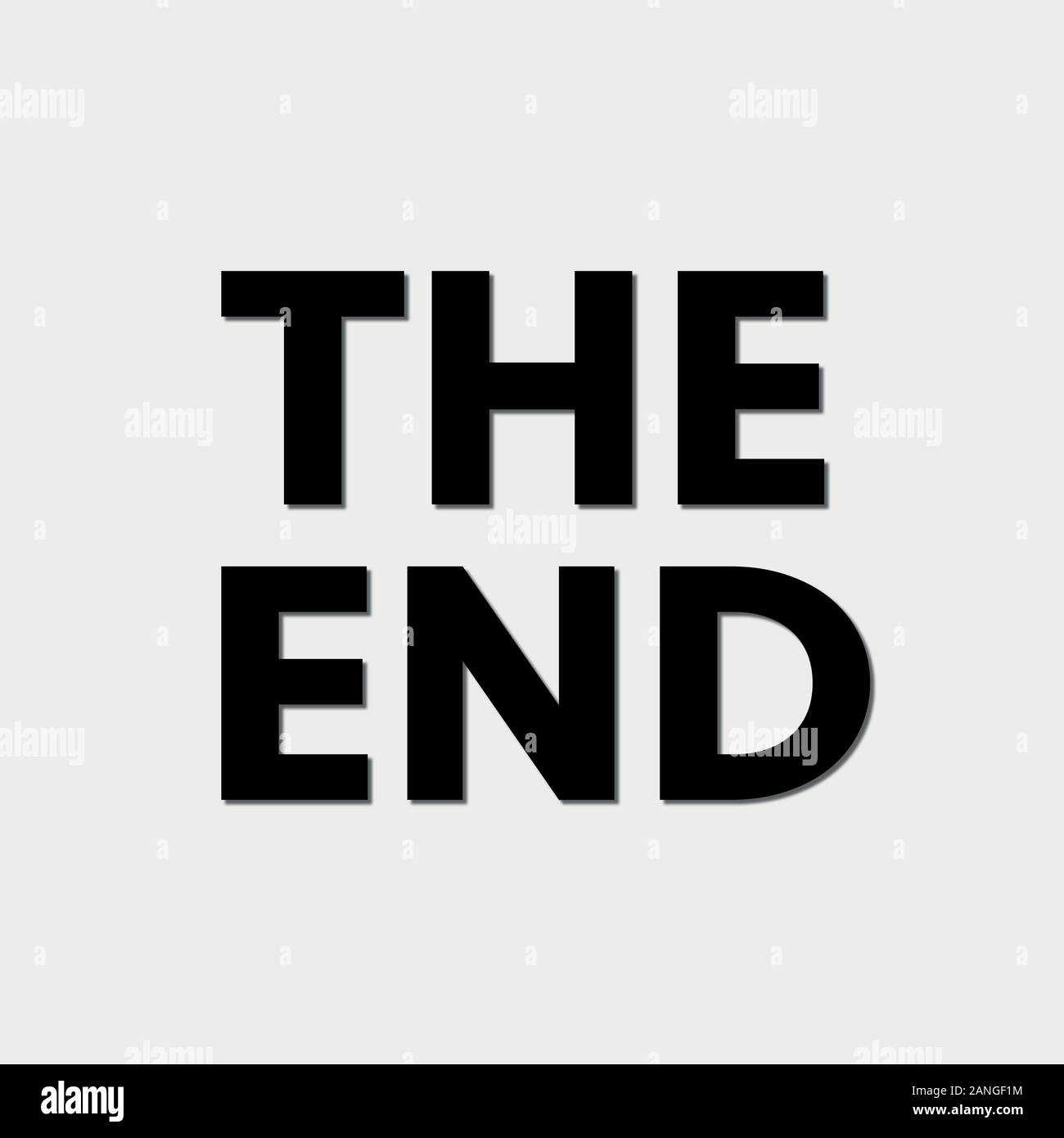 White The End handwritten . Closing movie frame. Movie ending screen. Vector Illustration Stock Vector