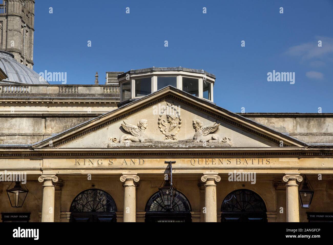 BATH, UK - APRIL 10, 2019. Historic architecture of the entrance to ...