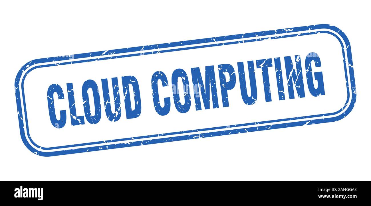 cloud computing stamp. cloud computing square grunge blue sign Stock ...