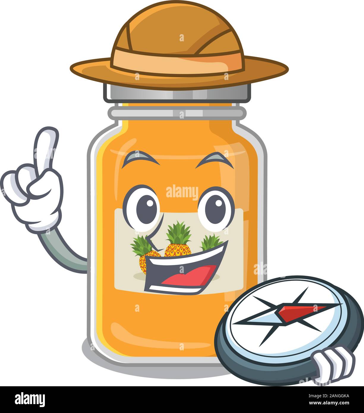 Pineapple jam stylized Explorer having a compass Stock Vector Image ...