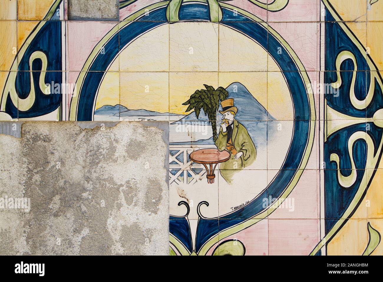 azulejos panels from an old hardware store in the Corpo Santo district