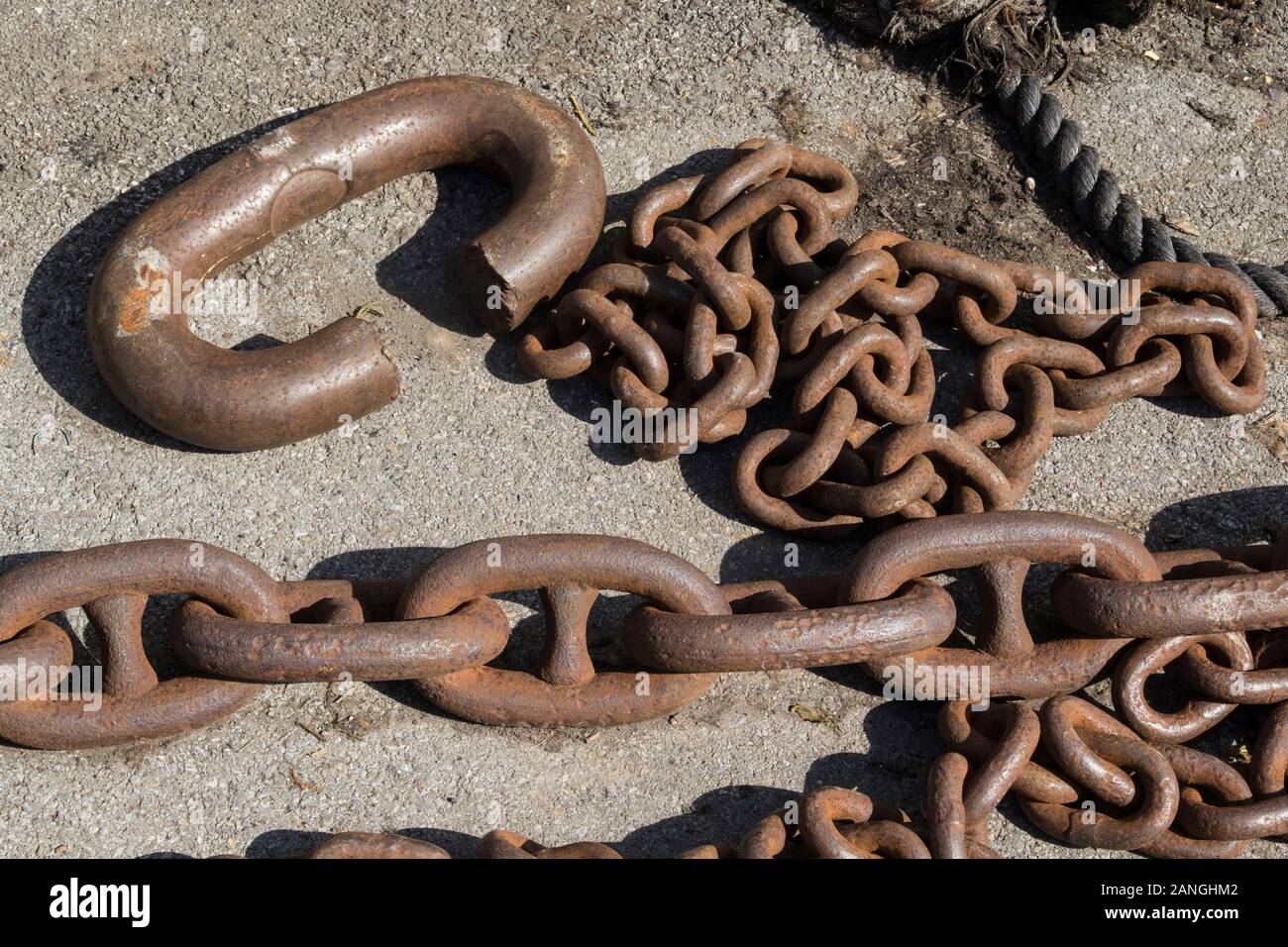 Old rusty and broken metal chain Stock Photo Alamy