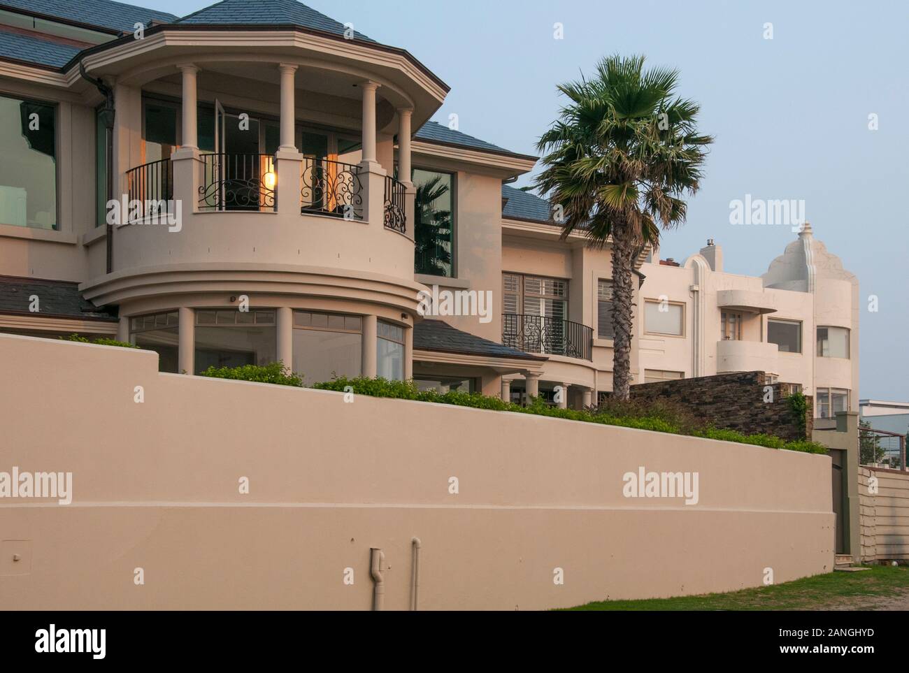 Luxury seaside mansions in the 'Golden Mile' at Brighton Beach
