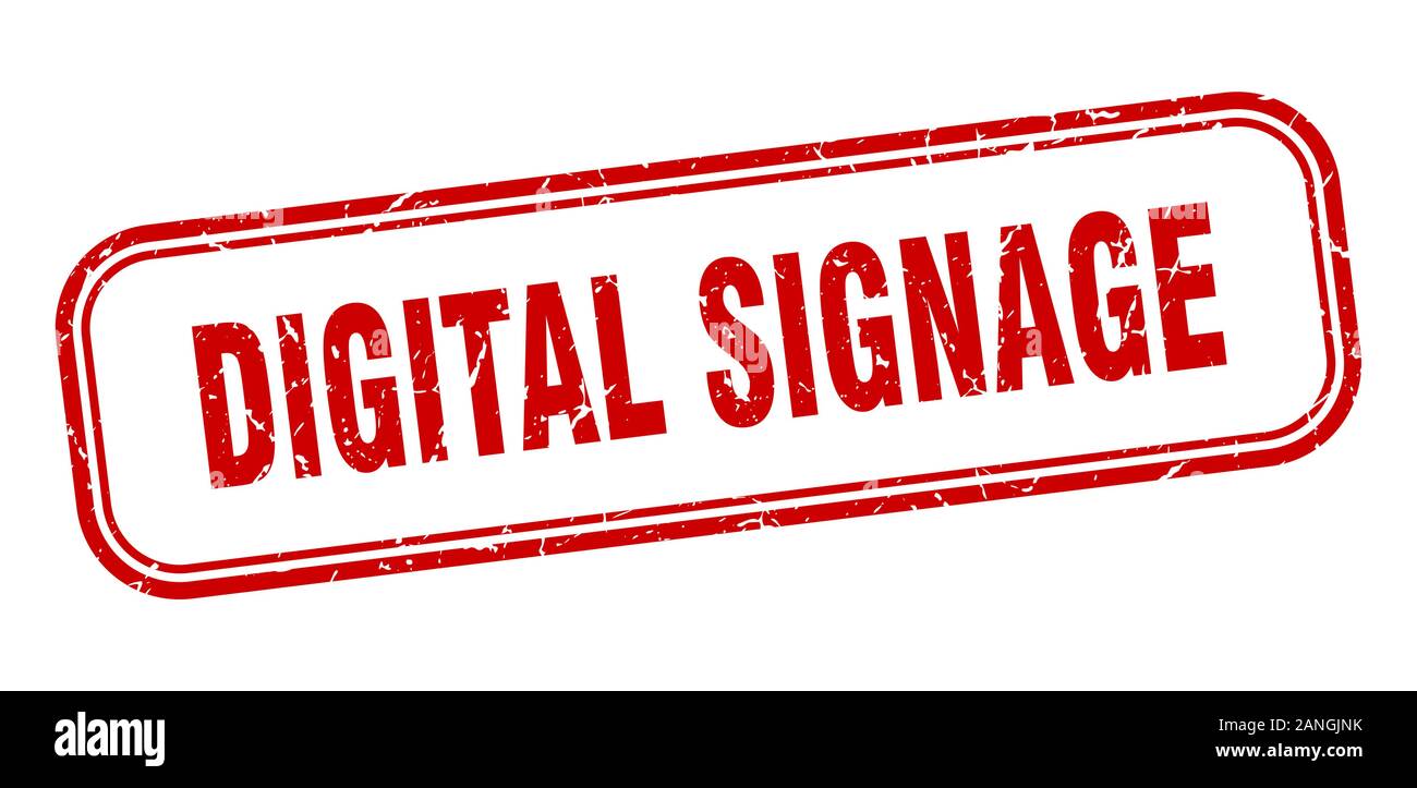 digital signage stamp. digital signage square grunge red sign Stock ...
