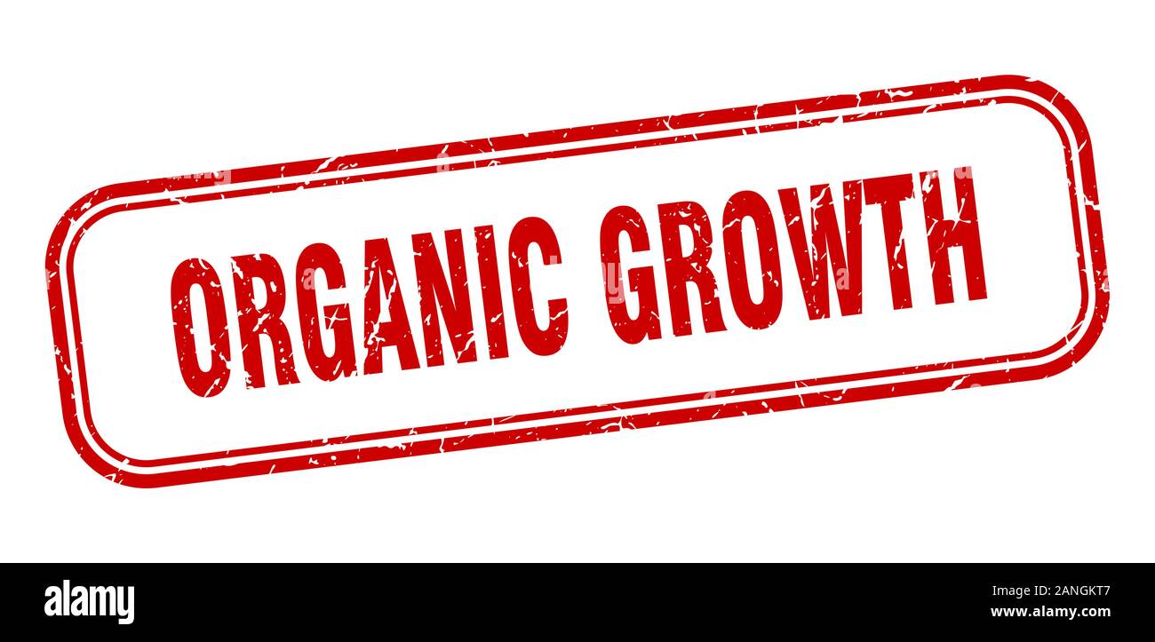 organic growth stamp. organic growth square grunge red sign Stock ...