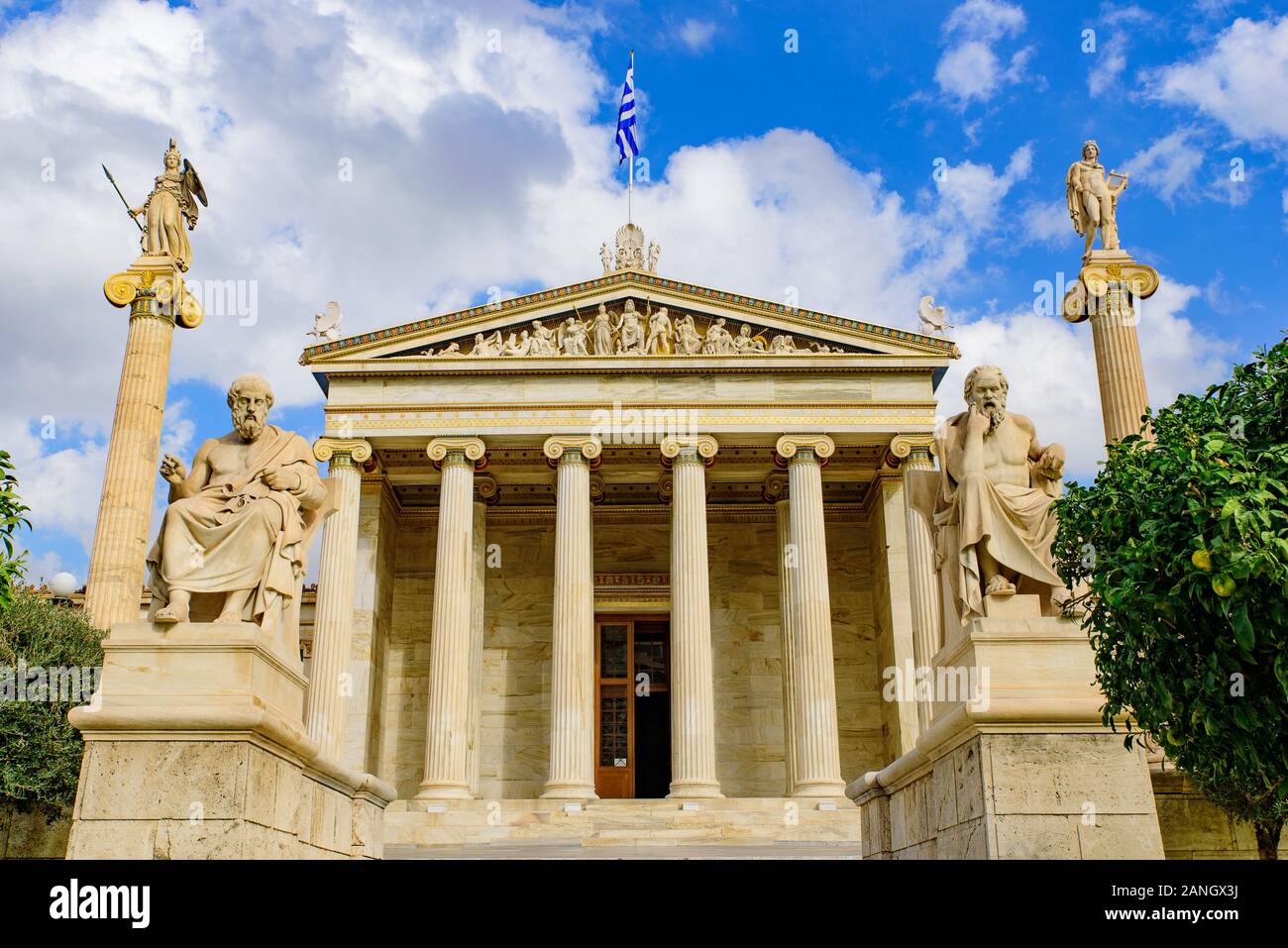 Academy of Athens, Greece's national academy in Athens, Greece Stock Photo