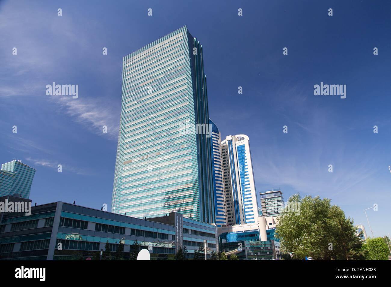 Skyscrapers - modern office buildings in Nur-sultan, Kazakhstan Stock Photo