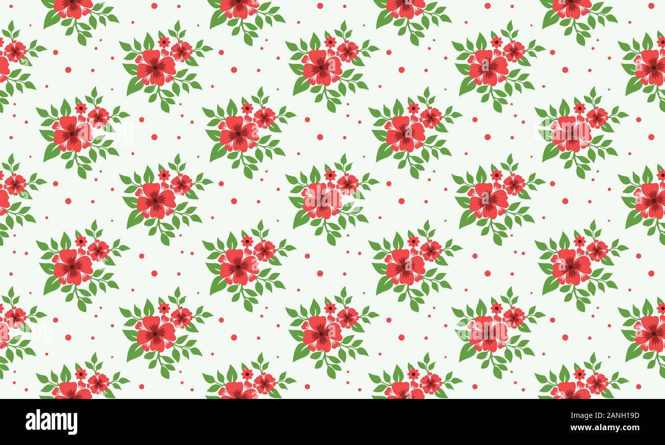 Flower pattern background for Christmas, with leaf and flower elegant pattern. Stock Vector