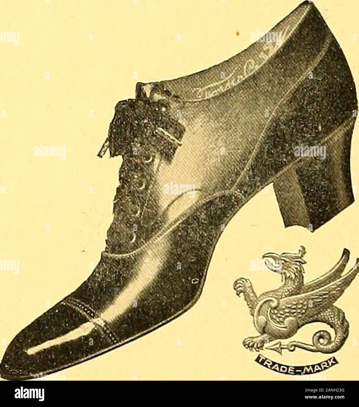 Ravelings . it VOGUE, M Says, THIS PATENT OXFORD, IS THEPROPER STYLE FOR YOUNG MEN, A T $3.50 and $5.00 WE ARE SHOWING THE NICEST STYLES KNOWN TOSHOEDOM.. 5BEAVTIFVLSTYLES FOR LADIES WHITE CANVASS TIESGUN METAL TIES PATENT COLT TIESPatent Colt Button Oxfords? Tan Russia Calf Oxfordsat $2.00, $3.00, $3.50 and $4.00 1VT. H. MORRIS, GOOD SHOES 72 EAST SIDE OF SQUARE. Stock Photo