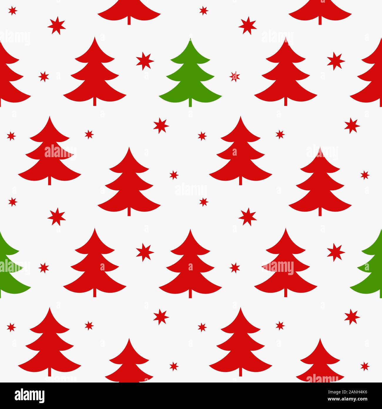 Christmas trees red and green seamless pattern. Vector illustration ...
