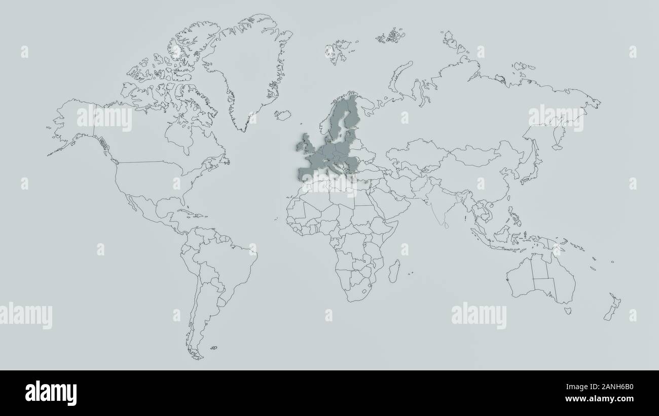 Europe On A World Map With The Borders Of Continents And Countries 3d Rendering Stock Photo Alamy Europe On A World Map With The Borders Of Continents And Countries 3d Rendering Stock Photo Alamy