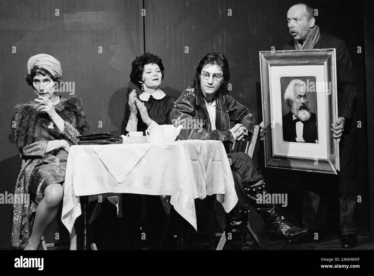 June Brown (Mrs Biledew), Isabel Dean (Angie), Billy Hamon (Noel) and Roger Sloman, (Biledew) in CLAW by Howard Barker at the Open Space Theatre, London NW1 in 01/1975 June Muriel Brown MBE, born 1927, English actress well known for her role as Dot Cotton in the BBC soap opera EAST ENDERS from 1985 Stock Photo