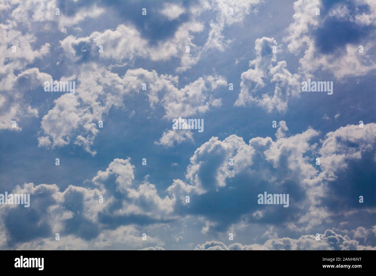 Blue sky with white fluffy clouds abstract background texture Stock ...