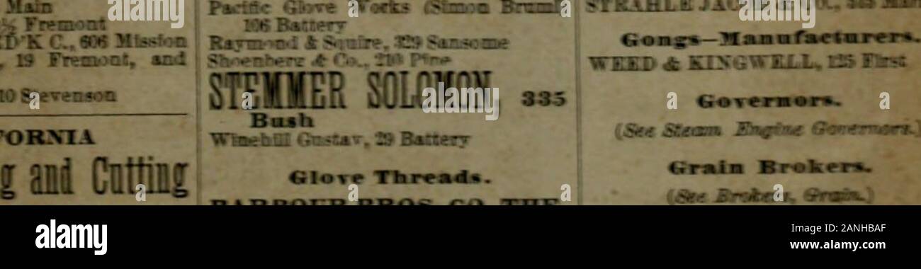 Langley's San Francisco directory for the year commencing .. . CALIFOKKIA WOKK!g;»3UA««MBraBTOSlLa.,jgJI 8|tak!SuP.ASiMa^T*)Hnk f J^ ^mAHLBJAOD8*O0uS»S«kM I ^. CAUFOBRIA Glass Beniinf ail Cnttiif «!? BARBOTTR BROS. CO.5. E. HOPPER. ^ Freaaanl. ror. 7f iaaiai SAN FR.Ni:r^ . :a the . Ogdl^lM ft VVtM^TnoM^ Stock Photo