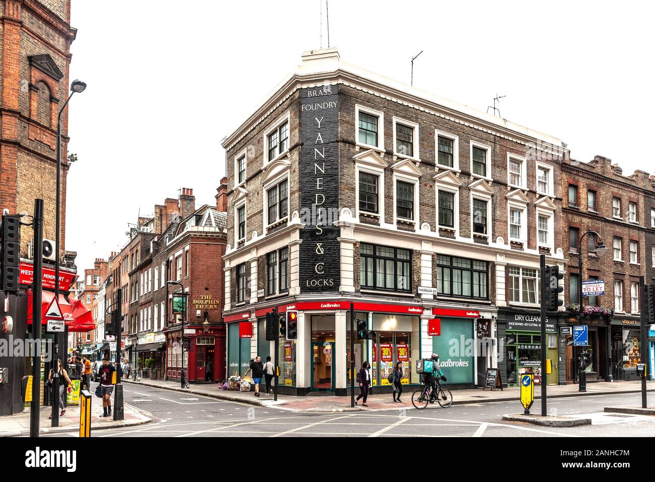 Shopfronts on Theobalds street, London, England, UK. Stock Photo