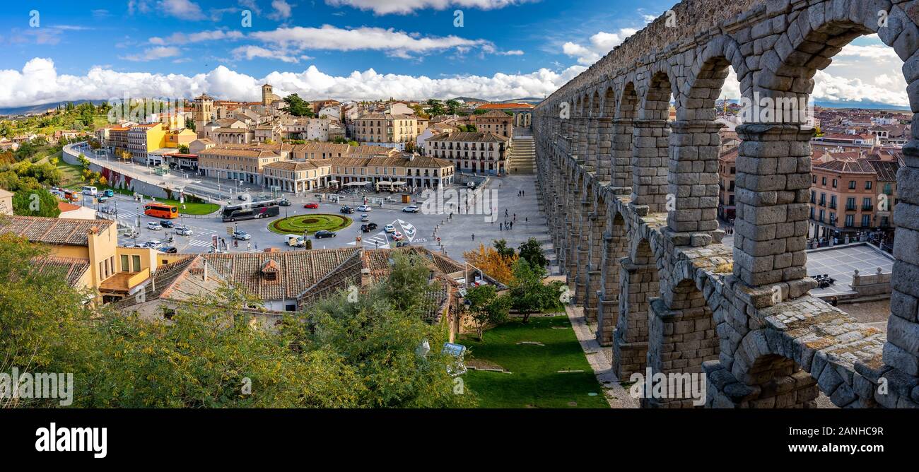 Segovia, Spain - The Aqueduct of Segovia built in Roman times Stock ...