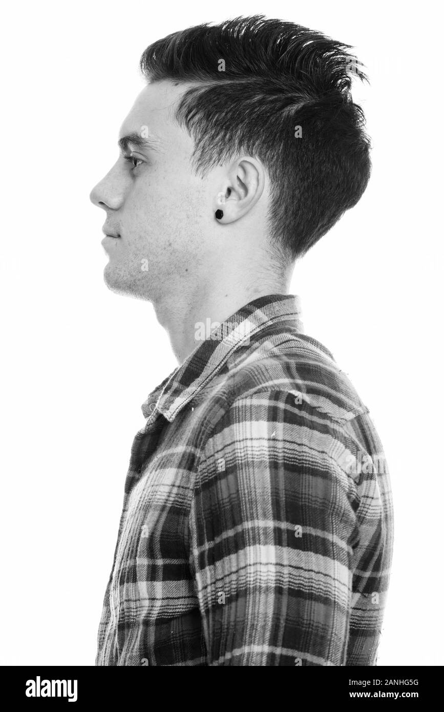 Model side profile Black and White Stock Photos & Images - Alamy