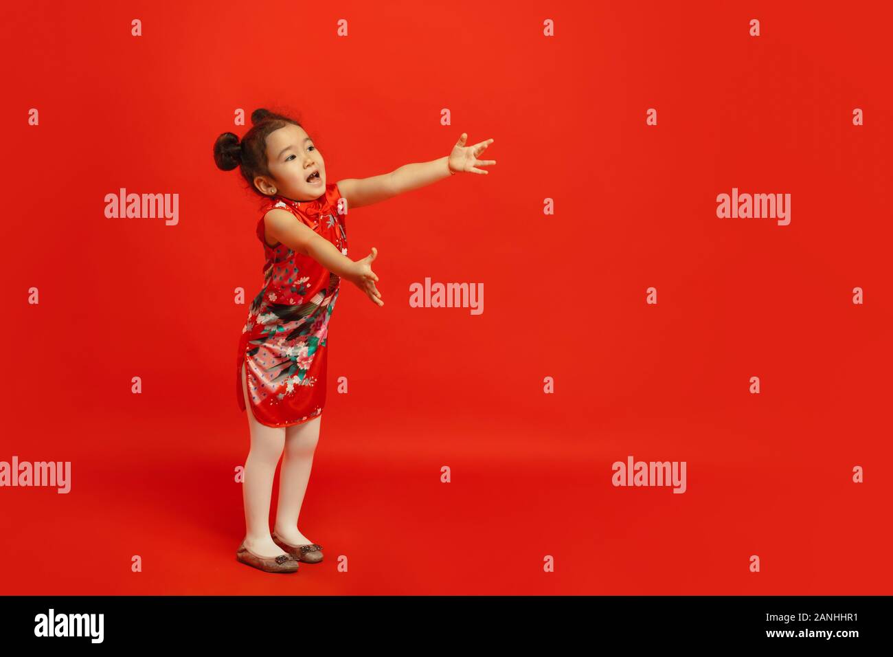 Giving a hug for friends and family. Happy Chinese New Year 2020. Asian