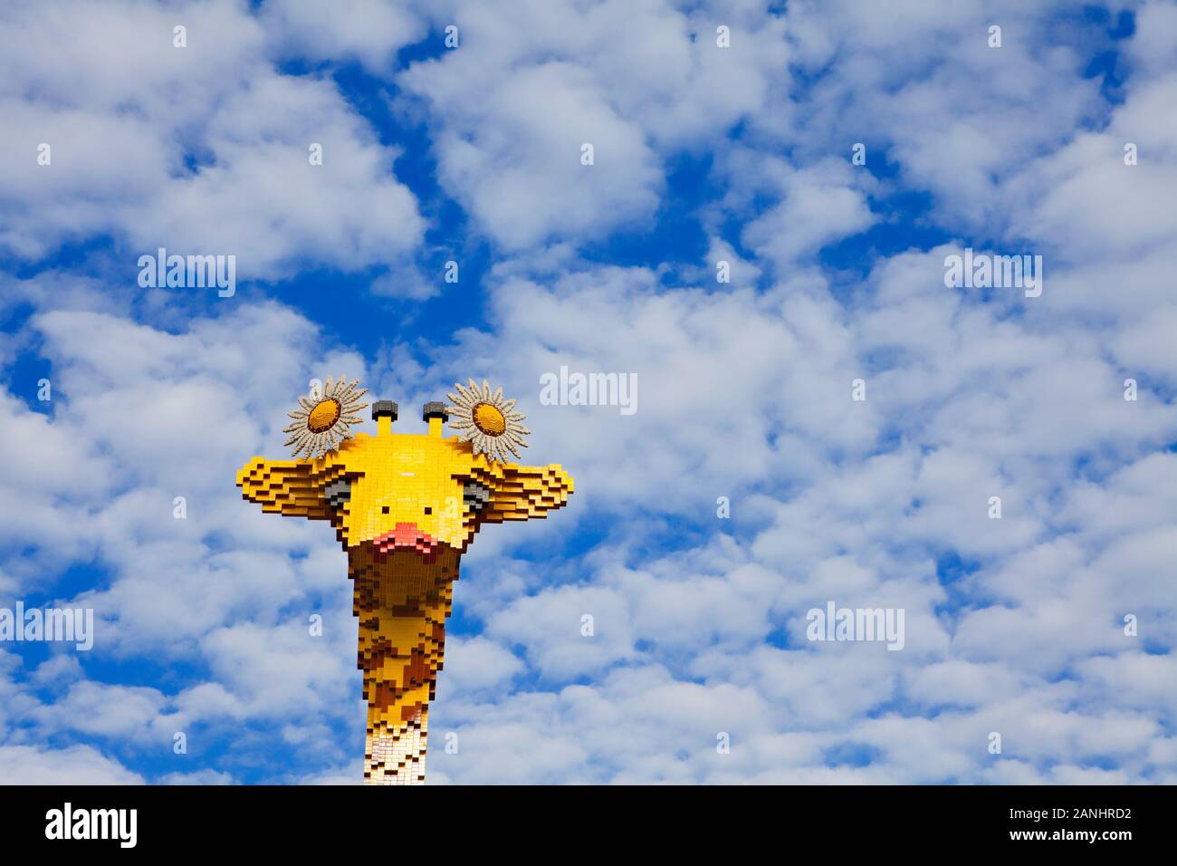 A giraffe built with Lego bricks, LEGOLAND Discovery Centre, Centro, Oberhausen, Germany Stock Photo