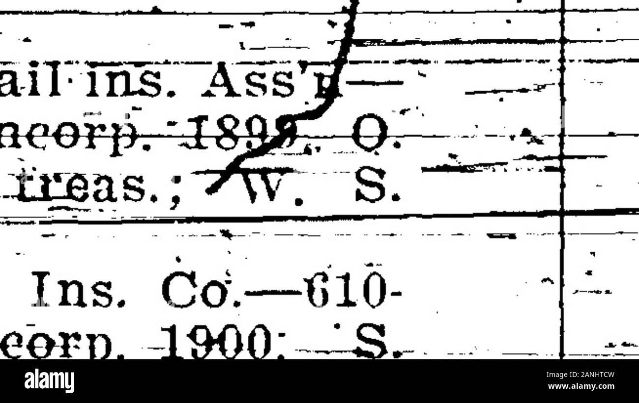 1903 Des Moines and Polk County, Iowa, City Directory .  -,j9ec.; W.X1.-JBetts; treas.-.,::/ • ??? ^—M utiraT^HaH-Storm-his^—Assoei a#offf=Dflowa (The)—703=712 Observatorybldg- -I-ftCOrp. 1S99. James Wait, pres.; J. R. Sage v.-pres.; O.-L. F. .Browne.. -^gec; .G.. ?¥?;•?? Stanley, trcaa. Grain ftrowpr^ Mniiifll- HrjL Ins. Farmers Life Association — 405 J  Yuuiigmuaii blli. Imorpv 1807. F. W:Sprague. presj F. W. Wilfse, v.-pres.; .—JL^Tr—HrKnottsr; »ee.; u; L jarenTonT ?- tr§asV; A. C. Parker, counsel.?. V^^er-Stai^rLife^Assn-SS^Gootrbtlvr^ ^organized—1903. Wf^=G©tKtell, pres^ spp: C R, Mnnr Stock Photo