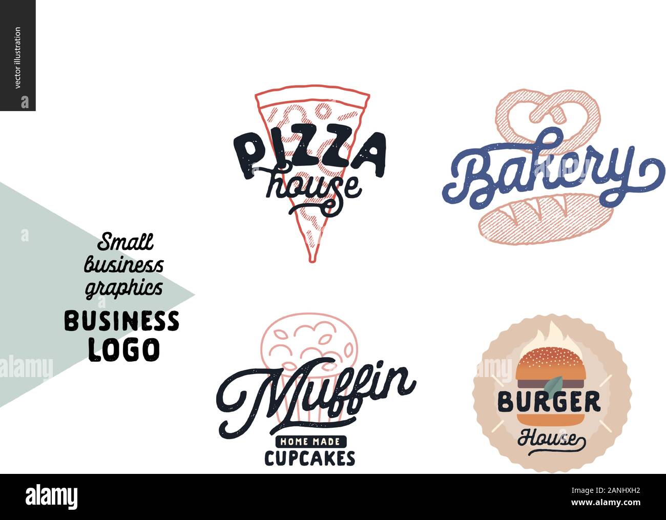 Logo - small business graphics - cafe and restaurants. Modern flat ...