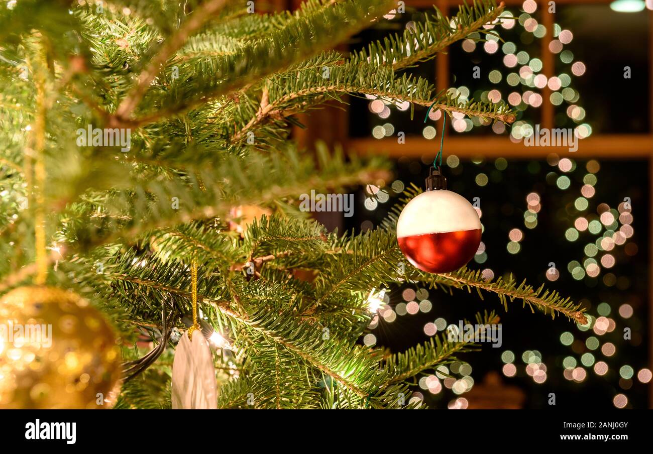 Fishing Bobber Christmas Tree Ornament and Decoration Stock Photo