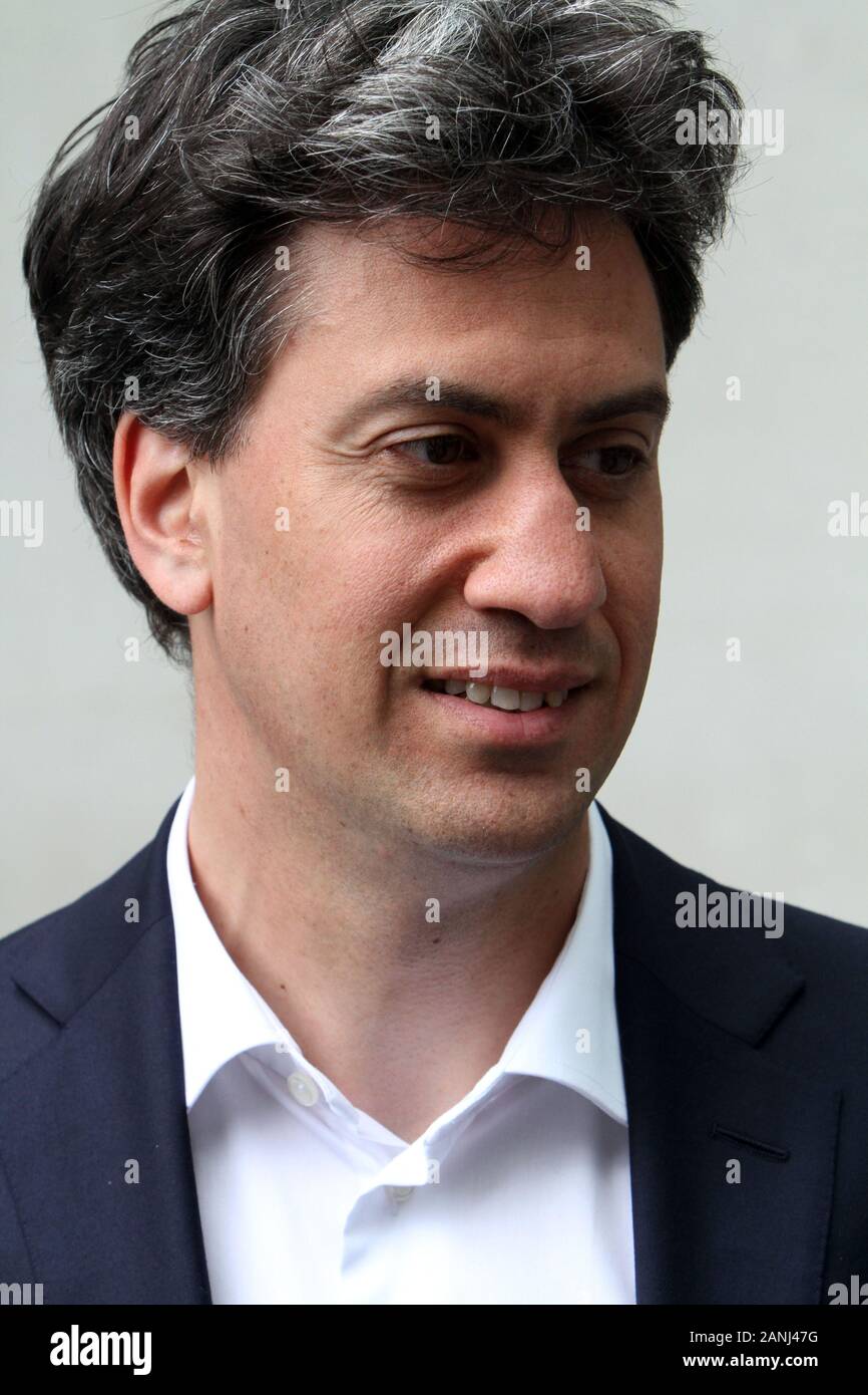 Ed Miliband sporting quiff after bbc broadcast today London  17/may /2016  (credit image©Jack Ludlam) Stock Photo