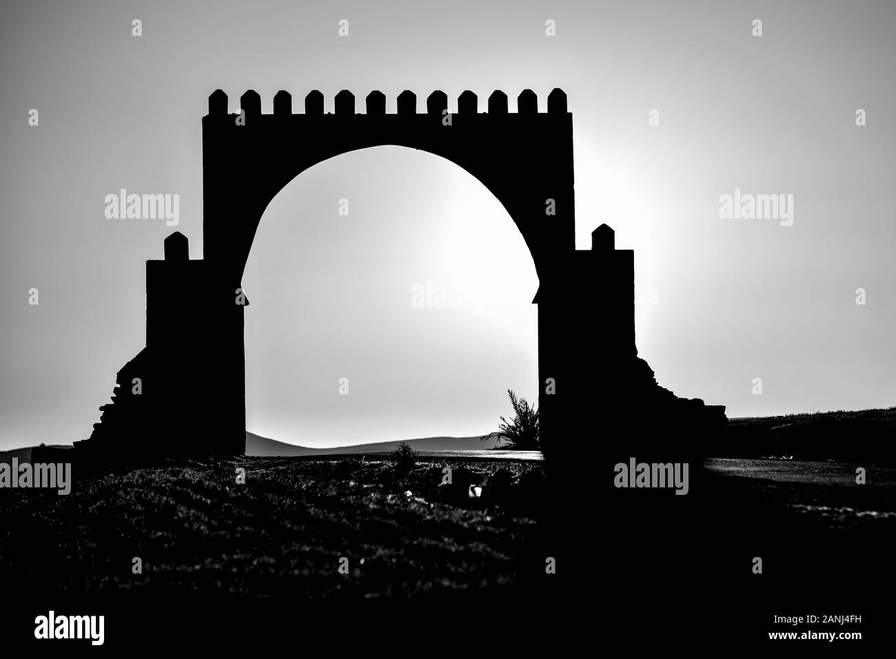 Gate in Antiatlas mountains in central Morocco Stock Photo