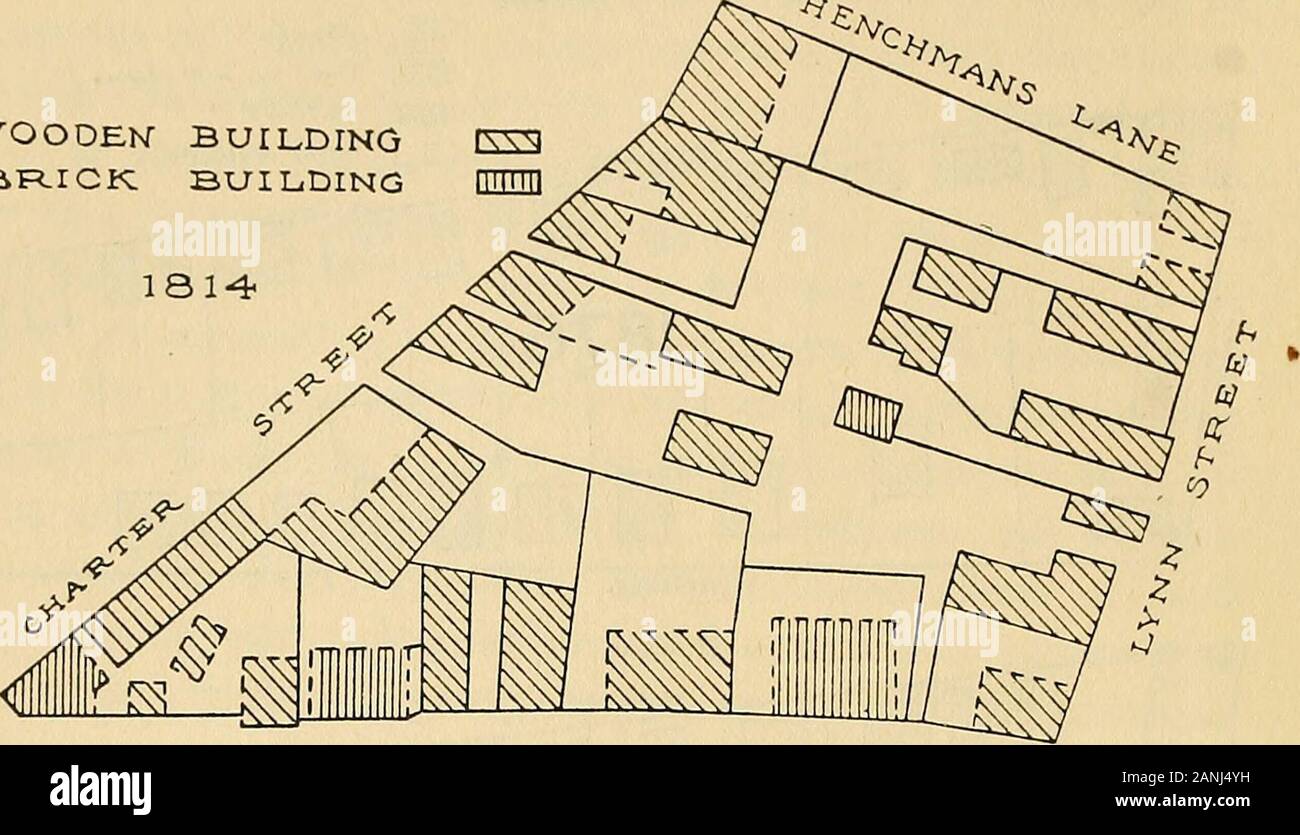 Annual report of the Homestead Commission . REILLEY ST SCALE 50 = 1 of lots. This practice has continued, until to-day we find thepeople herded like cattle, in blocks whose percentage of openarea is decreasing each year. Here is a slum in the making.An examination of the accompanying diagram, comparing theblocks in 1876, 1896 and 1914, will show its gradual evolution.Great numbers of blocks in the cities and large towns of Massa-chusetts are tending toward the same conditions. It is theoffice of city planning to change that tendency. IS THE HOMESTEAD COMMISSION, WOODEK BUILDING ES3 BRICK BUILD Stock Photo
