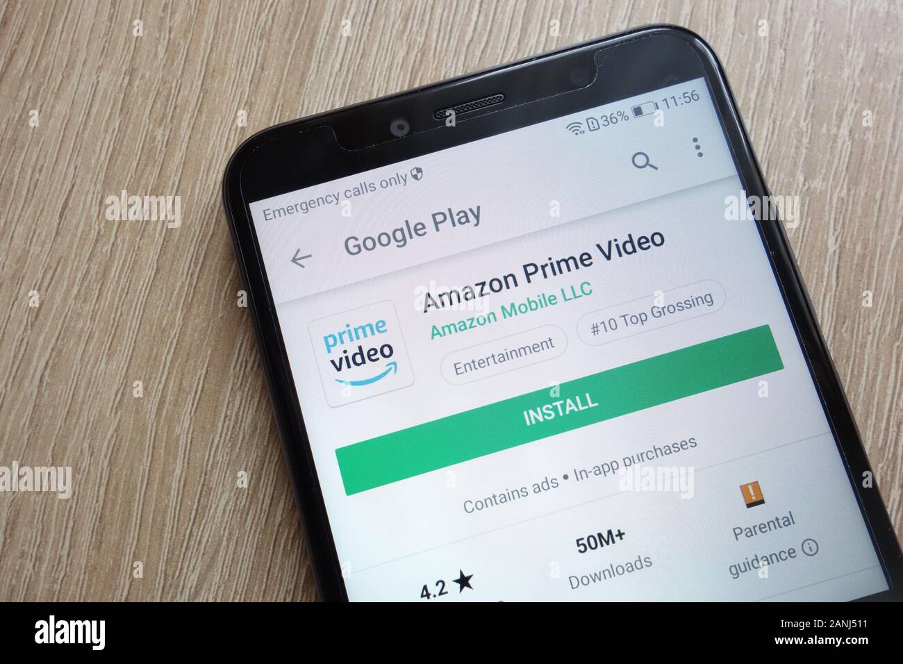 Amazon Prime Video app on Google Play Store website displayed on Huawei Y6  2018 smartphone Stock Photo - Alamy