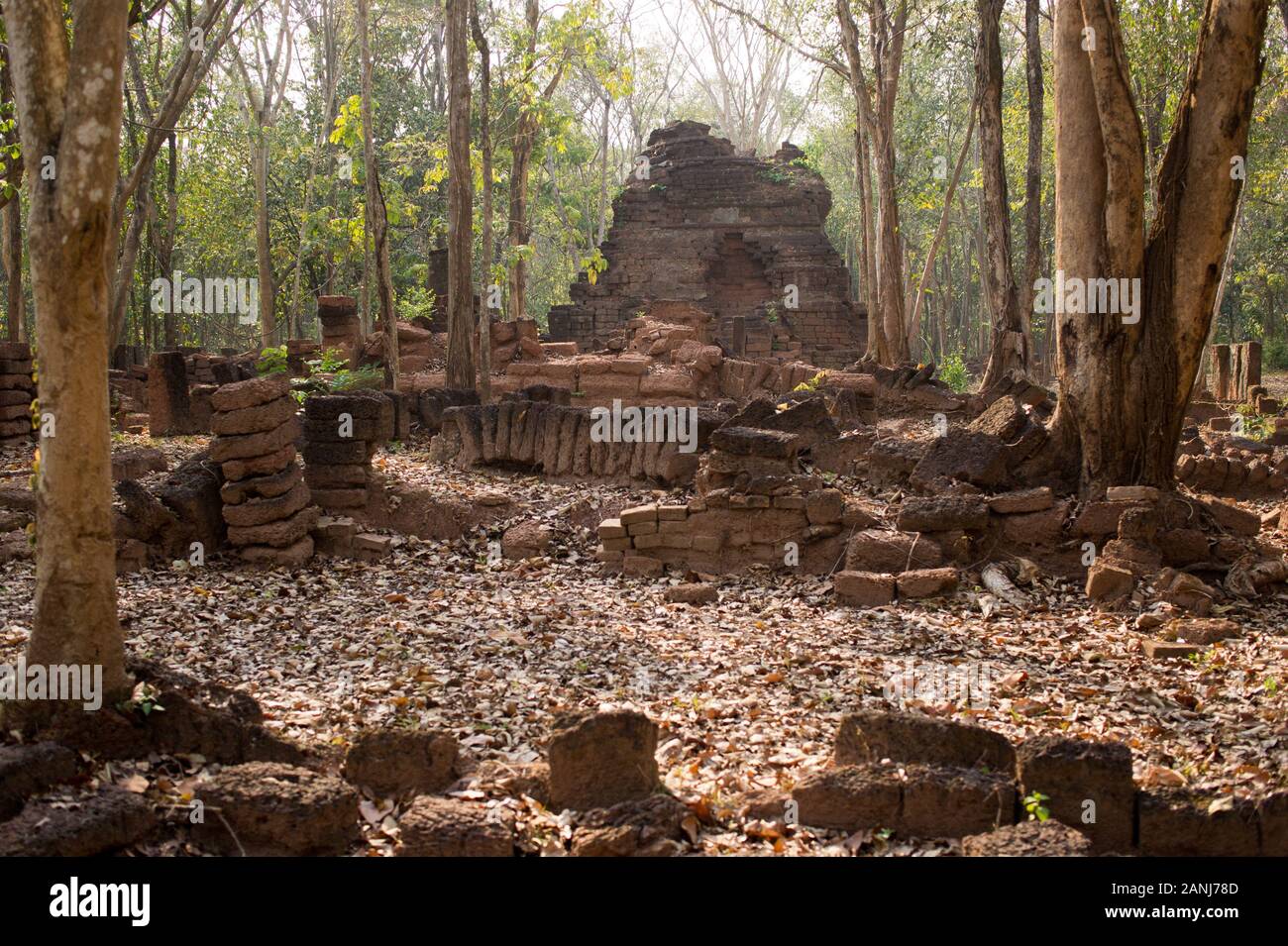 Forest Temple in Kamphaeng Phet, Thailand Stock Photo