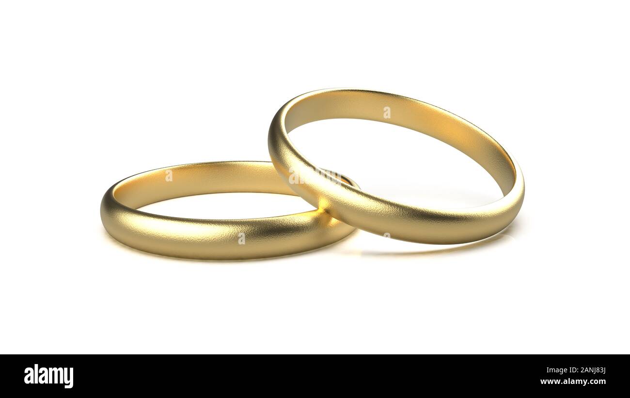 The 3d rendering of gold ring with white background Stock Photo - Alamy